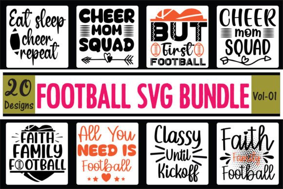 20 Football SVG Bundle: Graphics for Crafts