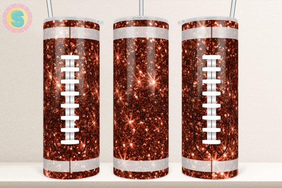 American Football Glitter Tumbler Wrap Graphics