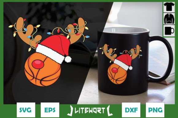 Basketball Football Christmas Hat Lights Graphics