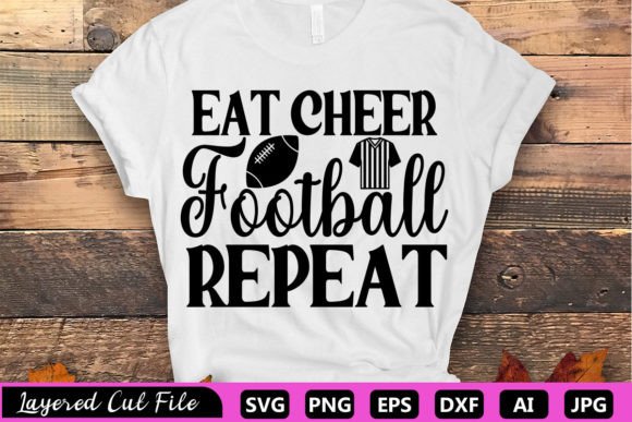 Eat Cheer Football Repeat SVG: Crafts & Graphics