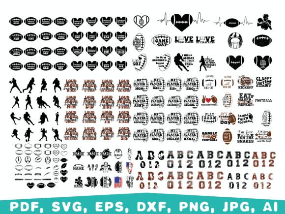 Football Bundle Graphics for Crafts and Design