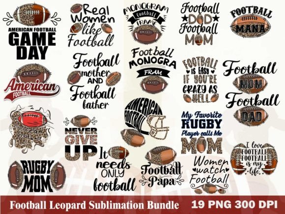 Football Leopard Sublimation Bundle Graphics