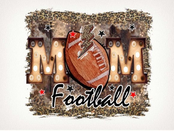 Football Mom Leopard Sublimation Graphics for Crafts