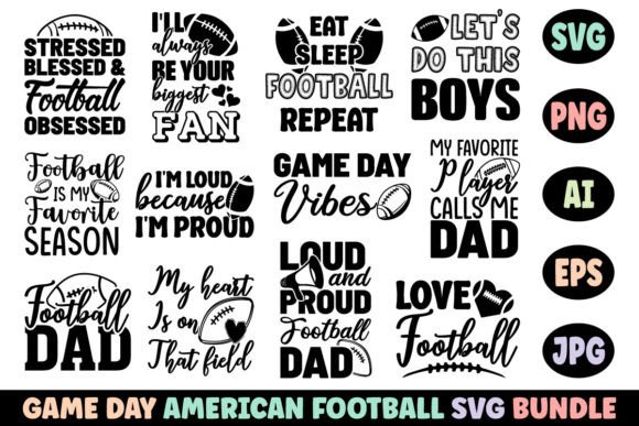 Game Day Football Graphics for Crafts