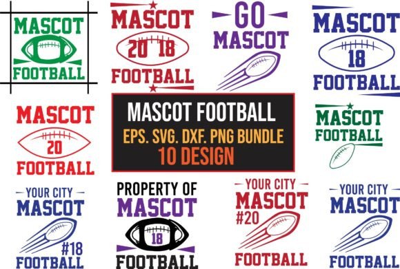 Mascot Football Bundle SVG Design for Graphics