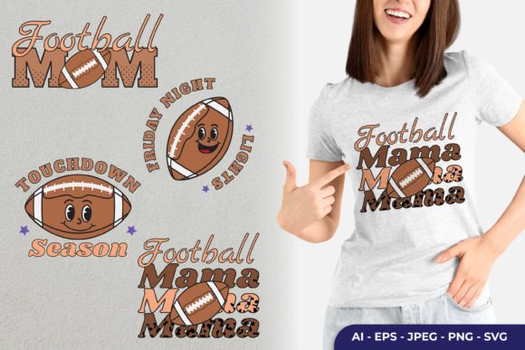 Retro Football Sublimation Graphics for Crafts